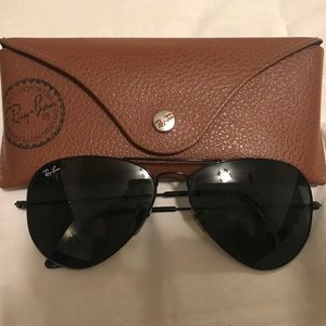Ray ban black large aviator sunglasses